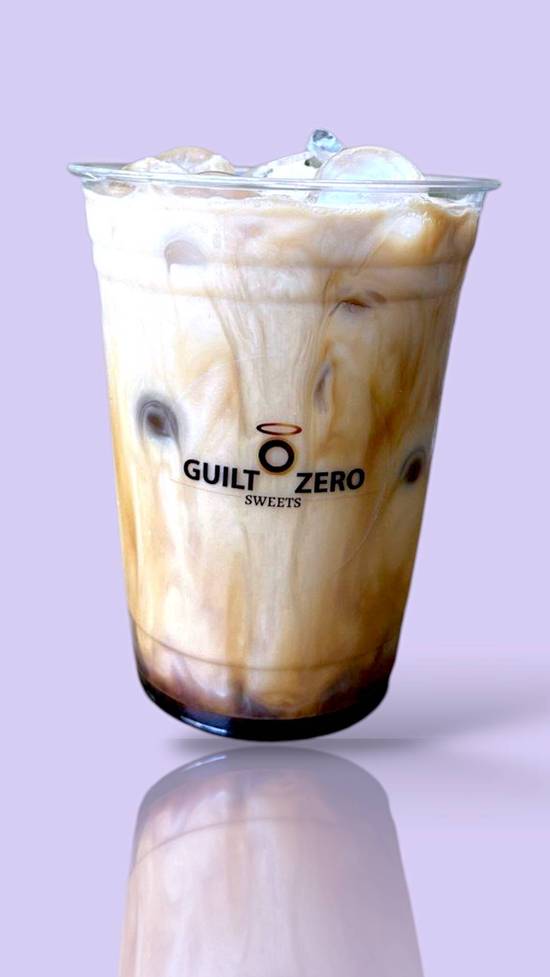 Almond Milk, Caramel Syrup, Espresso, Sweetener